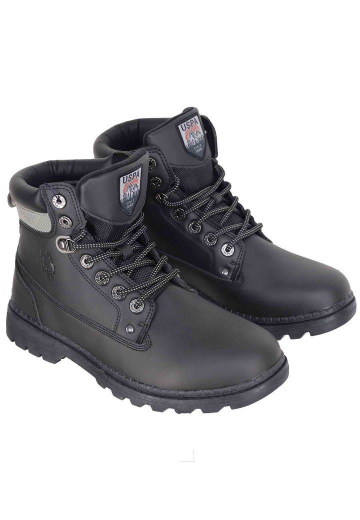 Spatarella Stivaletti anfibi uomo in eco pelle nero con suola carrarmato Moda