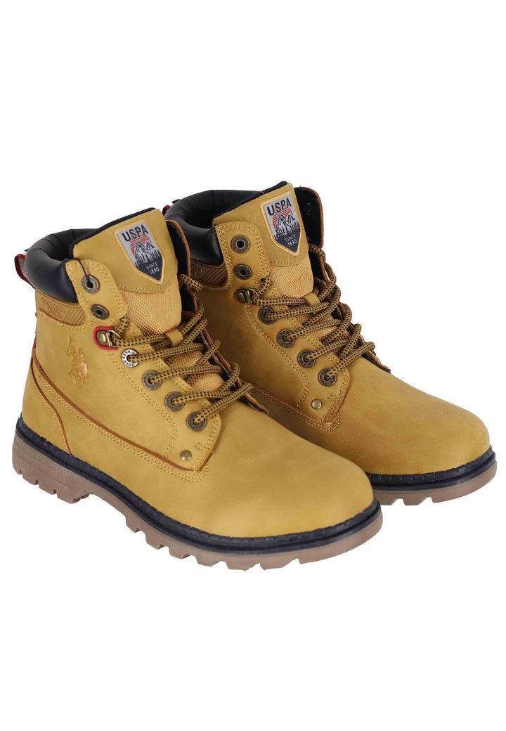 Spatarella Stivaletti anfibi uomo in eco pelle miele con suola carrarmato Spedizione gratuita