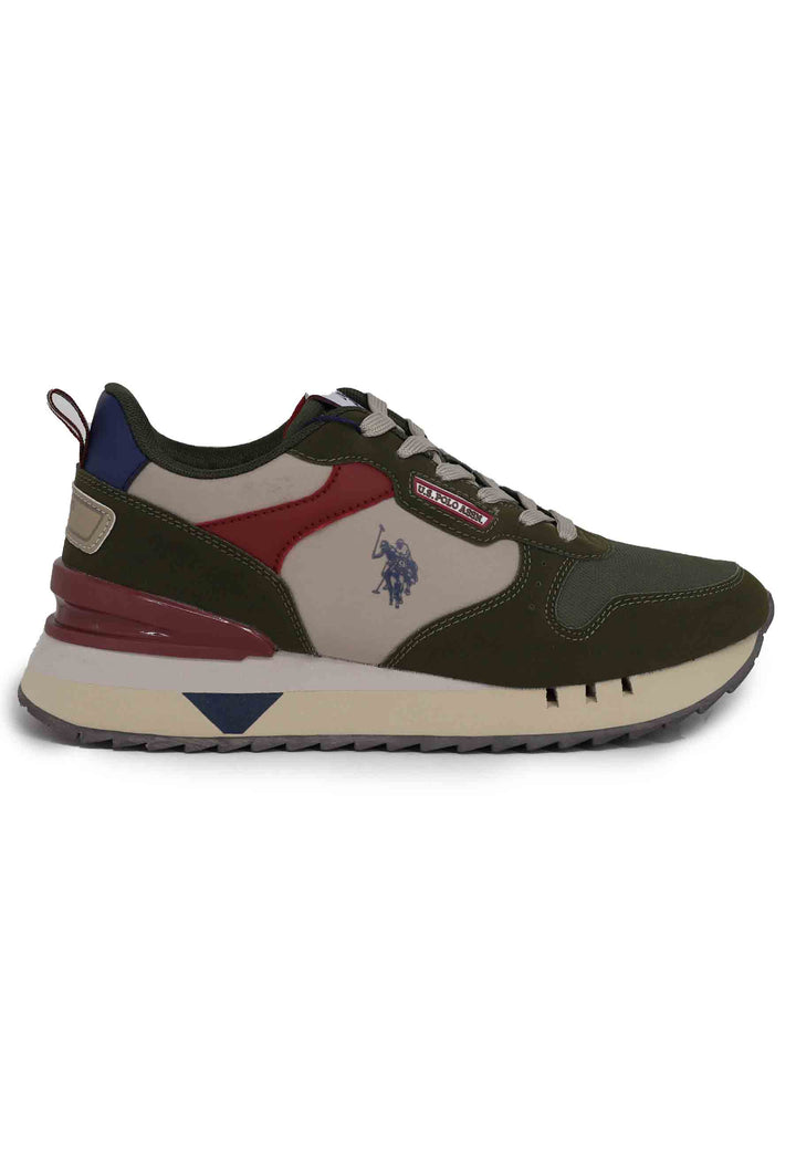 Spatarella Sneakers uomo in tessuto verde con suola alta Sconto di tempo limitato