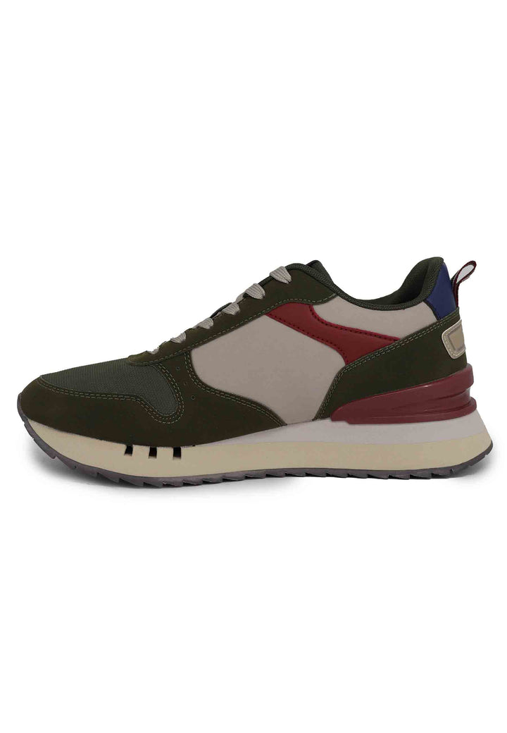 Spatarella Sneakers uomo in tessuto verde con suola alta Sconto di tempo limitato