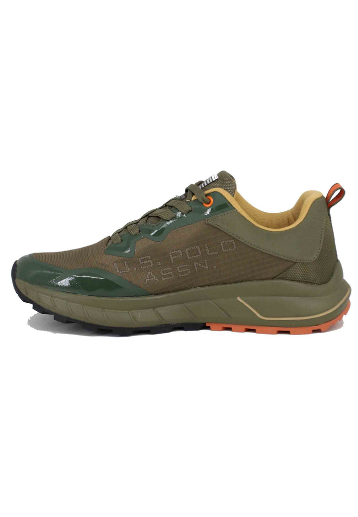 Spatarella Sneakers uomo in tessuto tecnico verde Negozio online di fabbrica