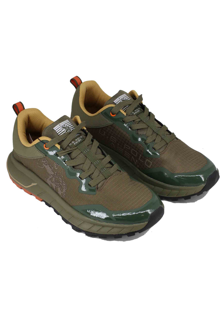 Spatarella Sneakers uomo in tessuto tecnico verde Negozio online di fabbrica