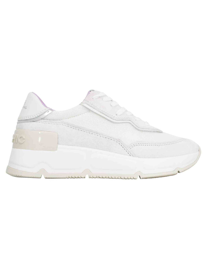Spatarella Sneakers donna in pelle e tessuto bianco Flash Sale