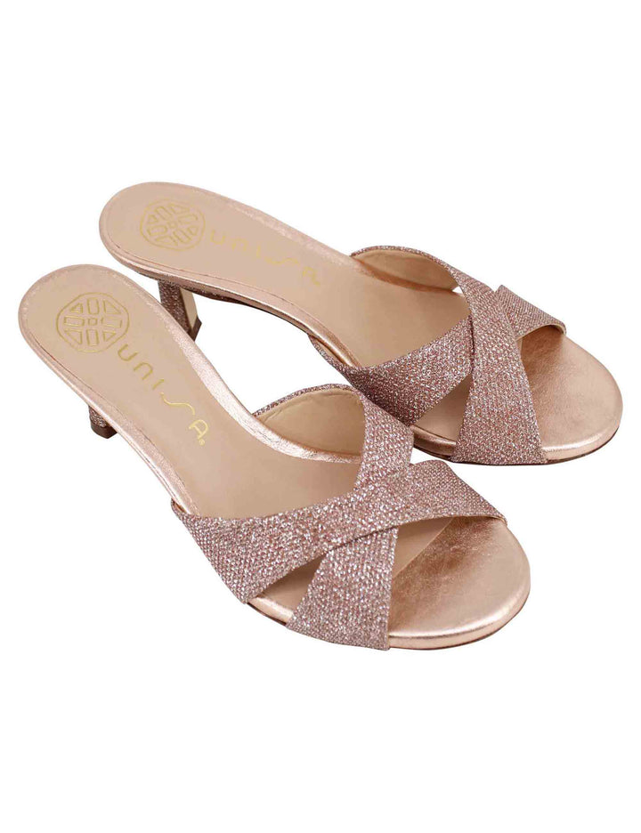 Spatarella Sandali scalzati donna in tessuto glitter rosa Fornitura limitata