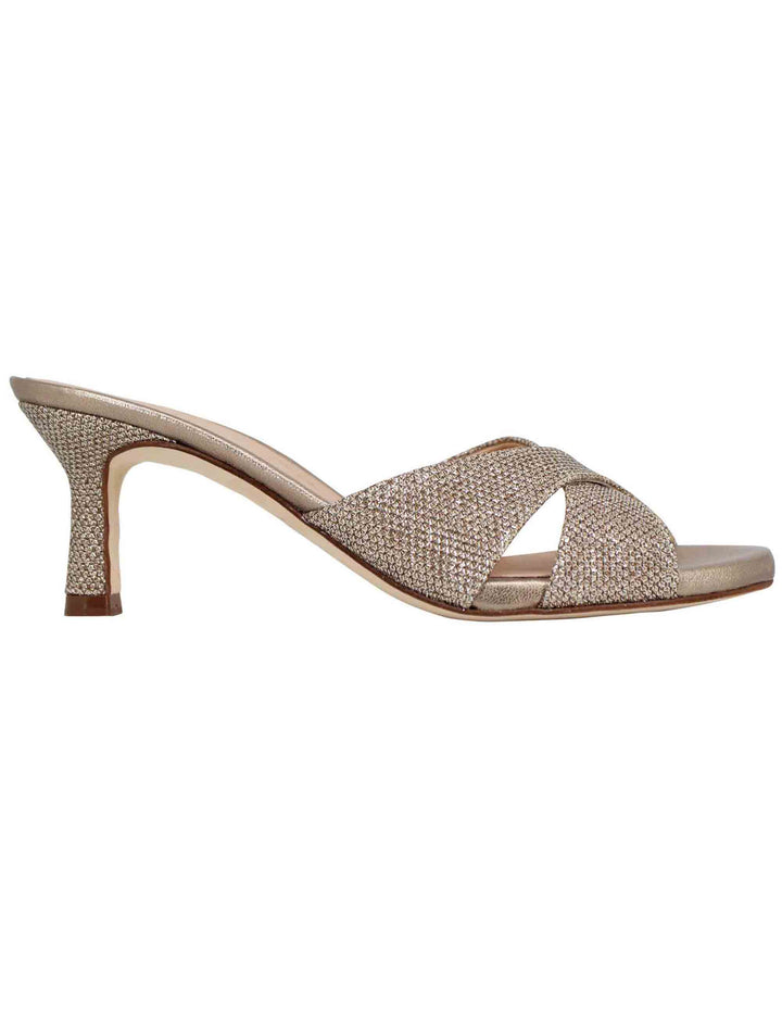Spatarella Sandali scalzati donna in tessuto glitter bronzo Black Friday