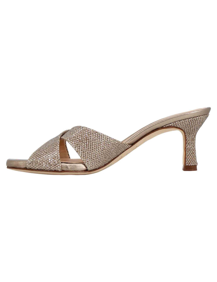 Spatarella Sandali scalzati donna in tessuto glitter bronzo Black Friday