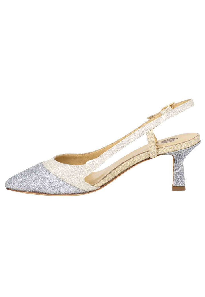 Spatarella Decollete slingback donna in tessuto argento e oro Nuovi prodotti