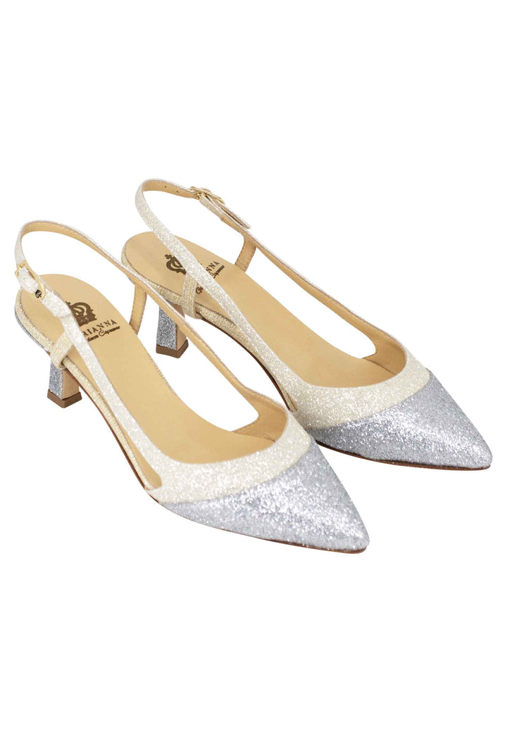 Spatarella Decollete slingback donna in tessuto argento e oro Nuovi prodotti