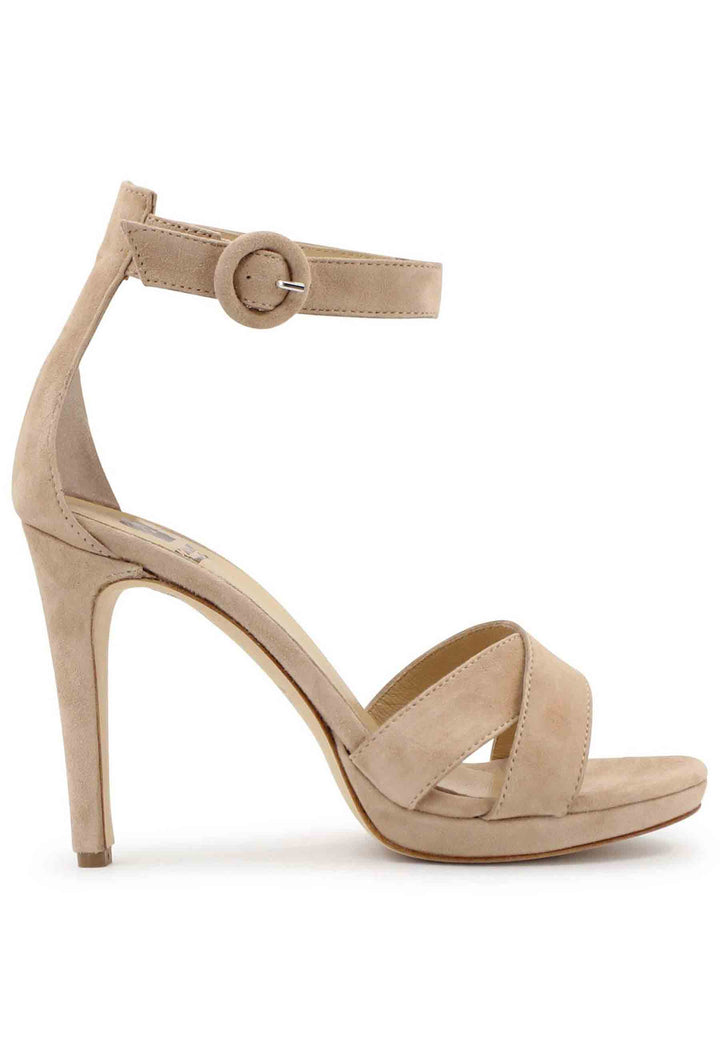 Spatarella Sandali donna in camoscio nude con tacco alto e cinturino alla caviglia Offerte speciali
