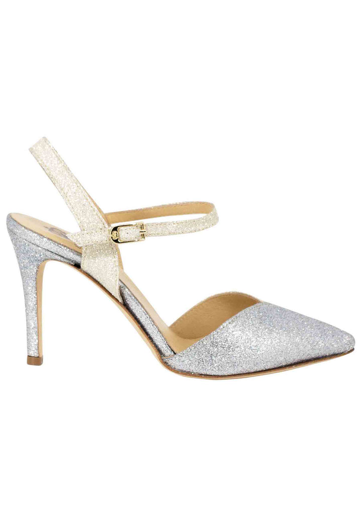 Spatarella Sandali donna in glitter argento con cinturino alla caviglia Sconti VIP