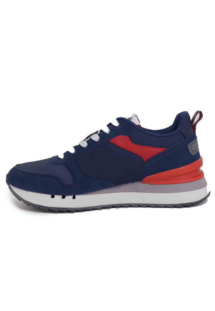 Spatarella Sneakers uomo in tessuto blu con suola alta Offerta speciale della fabbrica