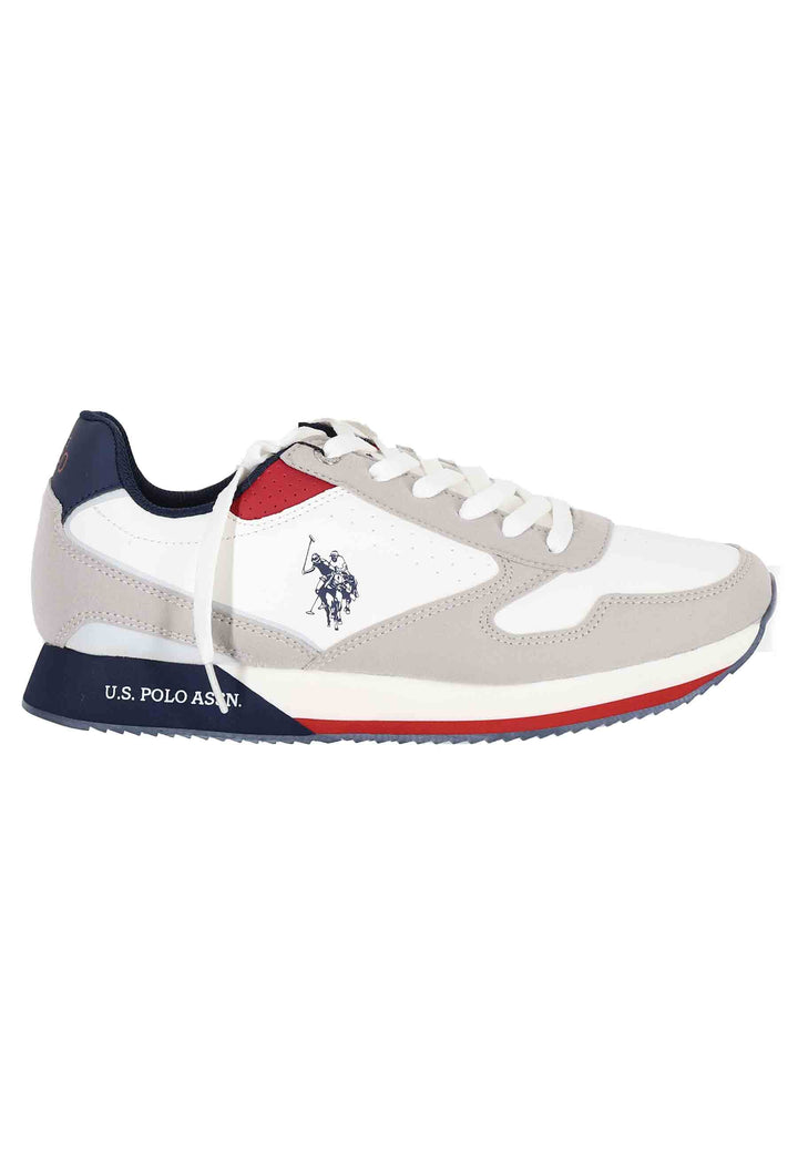 Spatarella Sneakers uomo in tessuto bianco Sostegno trimestrale