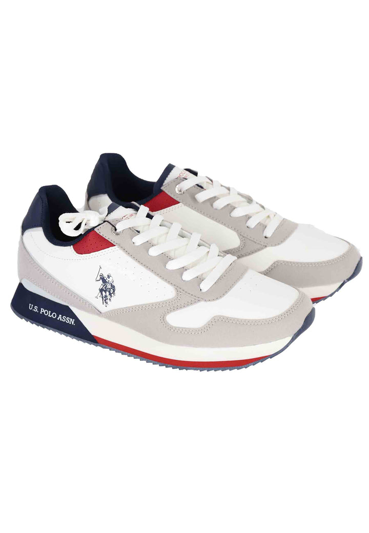 Spatarella Sneakers uomo in tessuto bianco Sostegno trimestrale