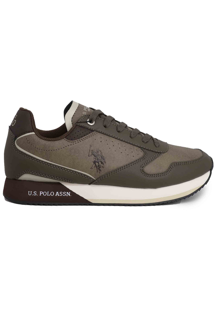 Spatarella Sneakers uomo in eco pelle taupe Super sconto