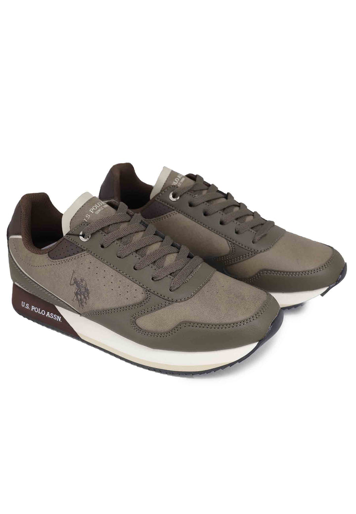 Spatarella Sneakers uomo in eco pelle taupe Super sconto