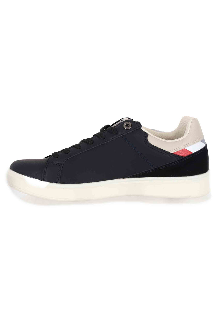 Spatarella Sneakers uomo in eco pelle nero Trasporto libero internazionale