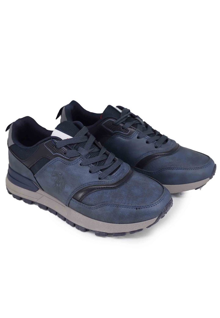 Spatarella Sneakers uomo in eco pelle blu Esporta salva