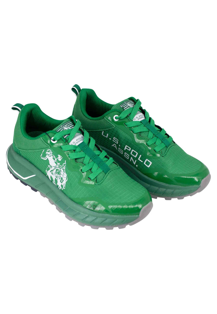 Spatarella Sneakers uomo in camoscio e tessuto verde Black Friday Prezzi