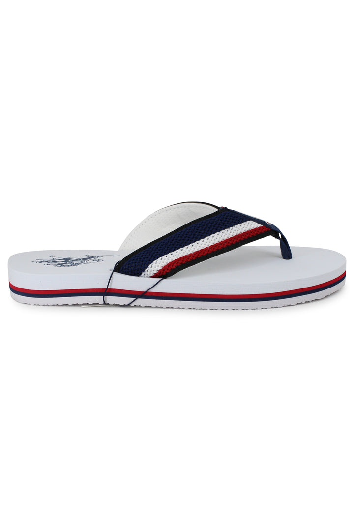 Spatarella Infradito uomo in tessuto bianco con suola in gomma leggera 50% di sconto per tempo limitato