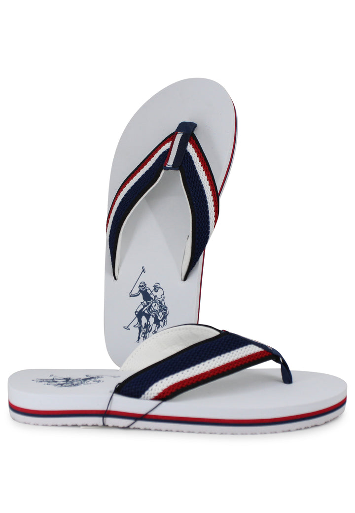 Spatarella Infradito uomo in tessuto bianco con suola in gomma leggera 50% di sconto per tempo limitato