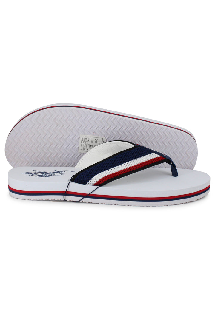 Spatarella Infradito uomo in tessuto bianco con suola in gomma leggera 50% di sconto per tempo limitato