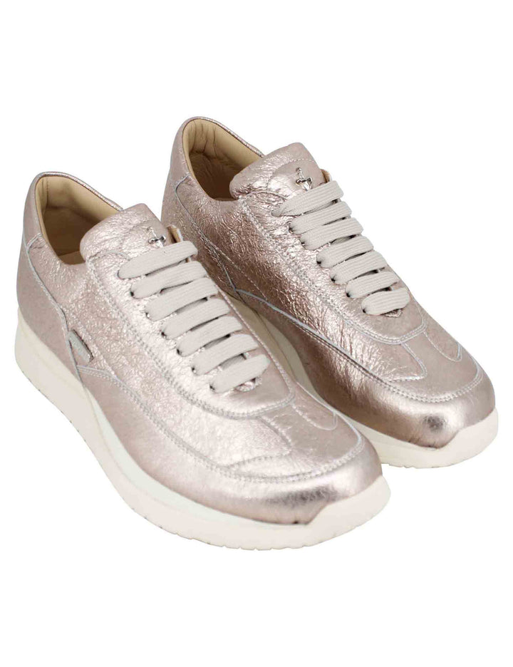 Spatarella Sneakers donna in pelle laminata rosa Negozi Online