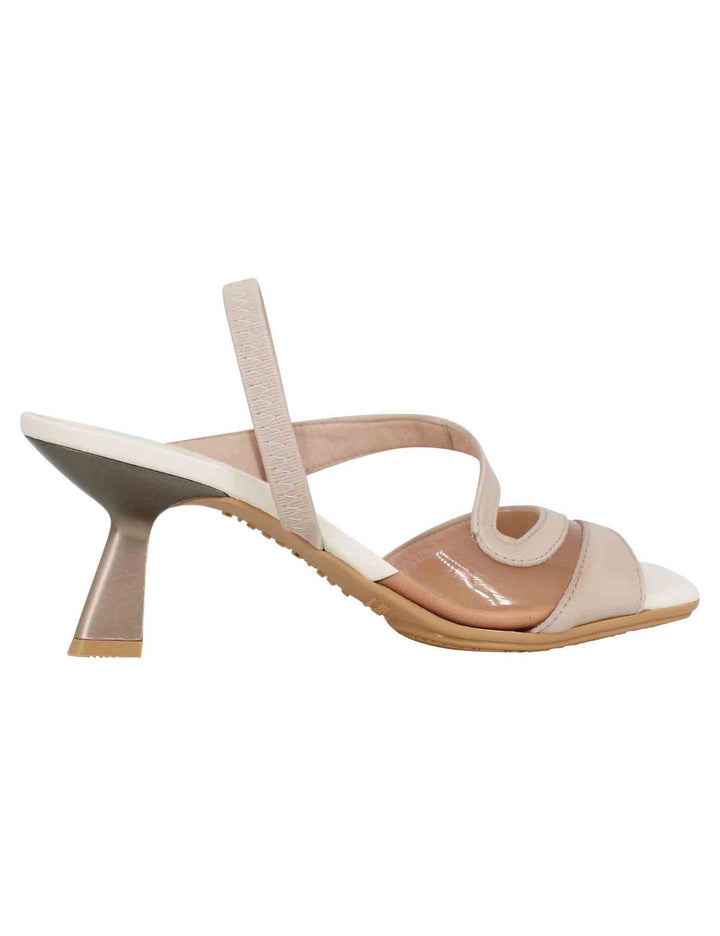 Spatarella Sandali slingback donna in pelle panna con punta quadra Shopping Online