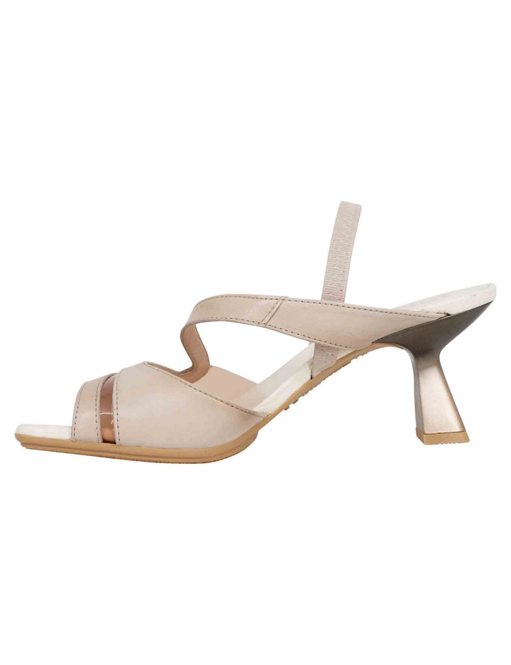 Spatarella Sandali slingback donna in pelle panna con punta quadra Shopping Online