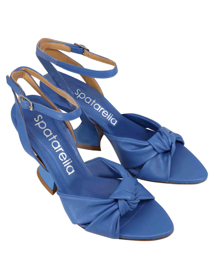 Spatarella Sandali donna in pelle blu con tacco alto e cinturino alla caviglia Affare Del Giorno