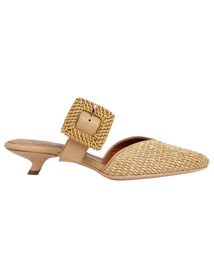 Spatarella Sandali donna in rafia naturale con cinturino e fibbia Sconto