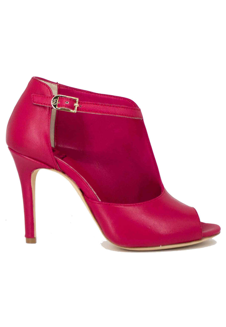 Spatarella Sandali donna in pelle rossa con cinturino e tacco alto Offerte