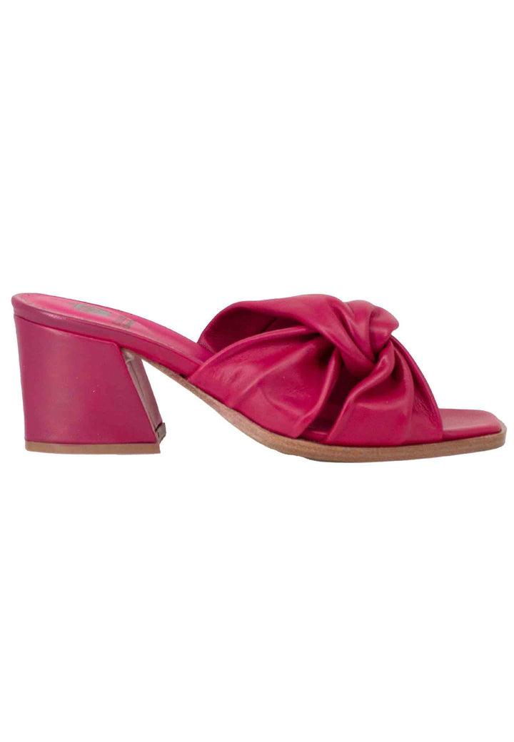 Spatarella Sandali donna in pelle rossa con incrocio senza cinturino Vendita Calda