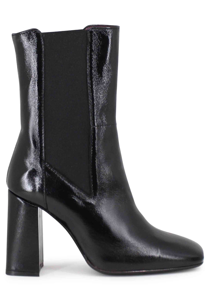 Spatarella Stivaletti beatles donna in pelle nera con tacco alto Sconto di tempo limitato
