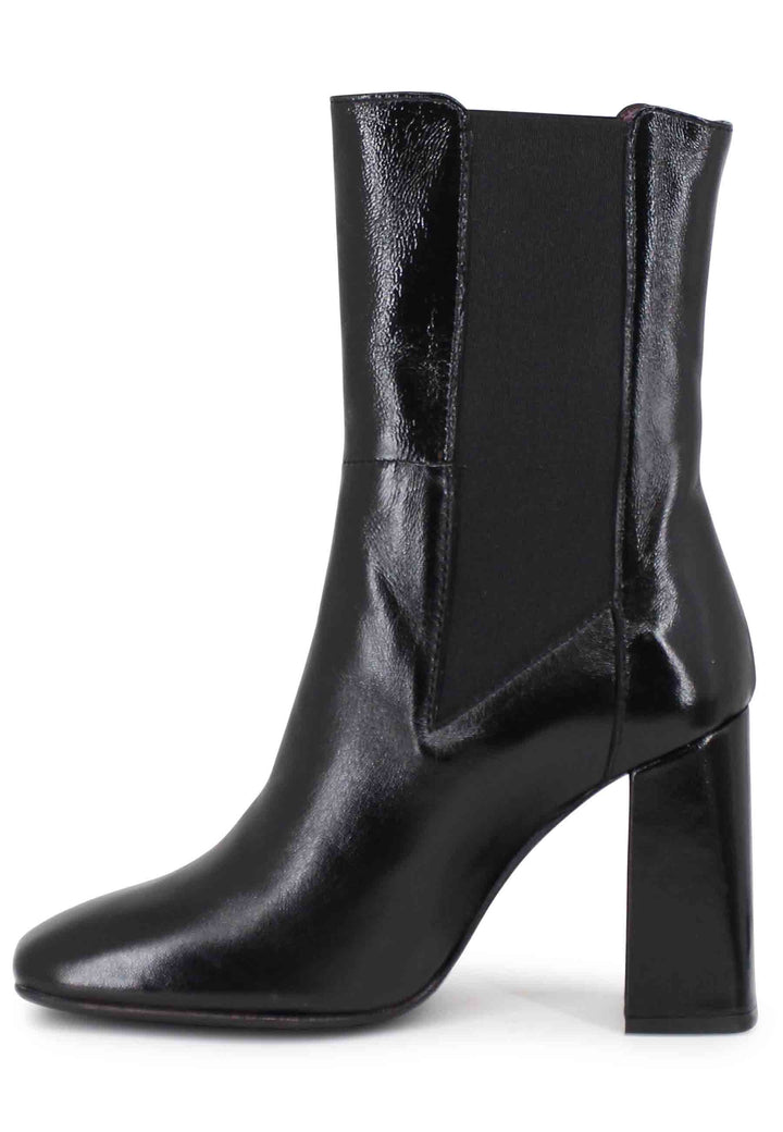 Spatarella Stivaletti beatles donna in pelle nera con tacco alto Sconto di tempo limitato