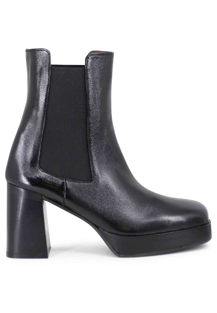 Spatarella Stivaletti beatles donna in pelle nera con tacco e plateau Negozio online di fabbrica