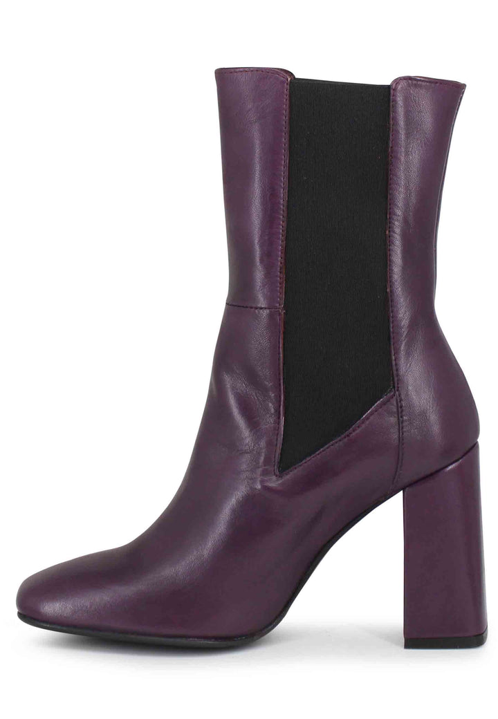Spatarella Stivaletti beatles donna in pelle viola con tacco alto Prezzo di fabbrica