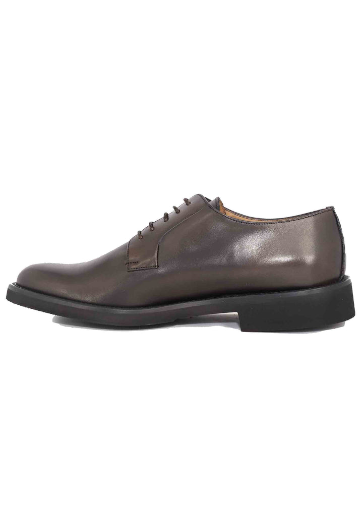 Spatarella Stringate uomo in pelle marone con suola in gomma ultra leggera e punta tonda Offerte speciali
