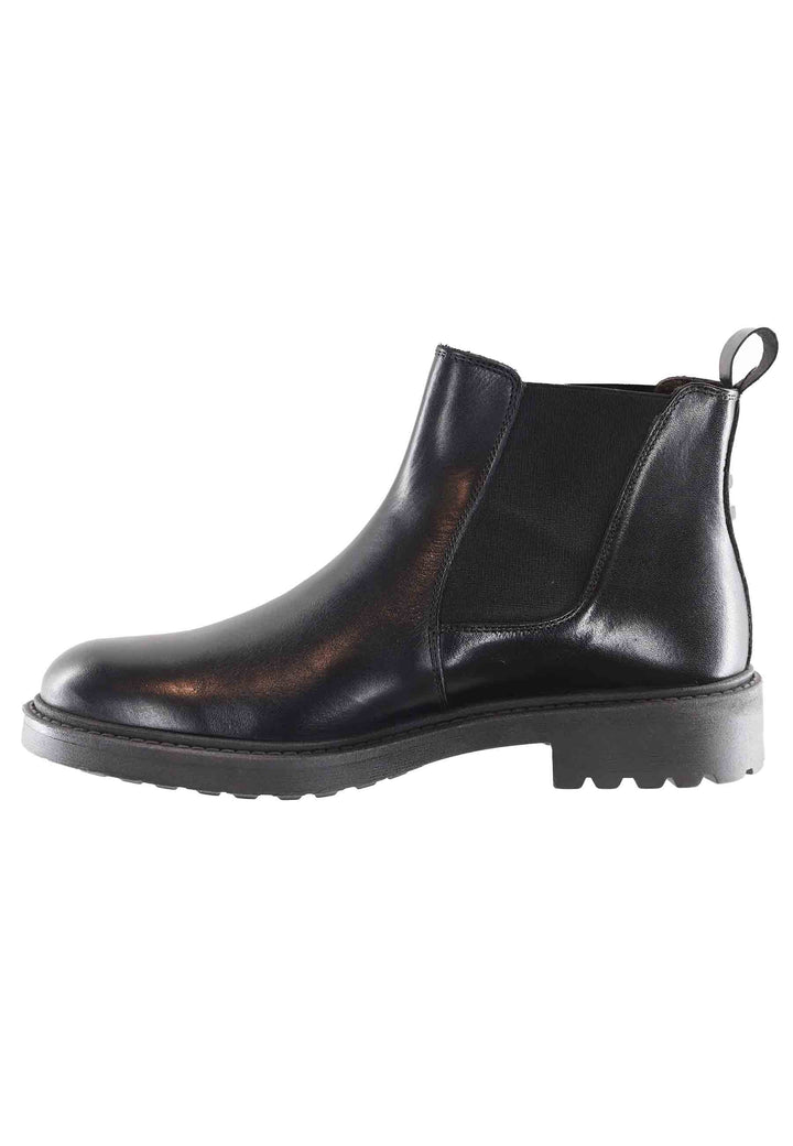 Spatarella Stivaletti chelsea boot uomo in pelle nera con suola carrarmato Promozione temporanea
