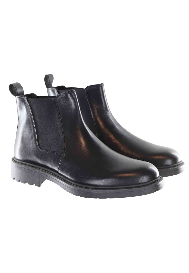 Spatarella Stivaletti chelsea boot uomo in pelle nera con suola carrarmato Promozione temporanea