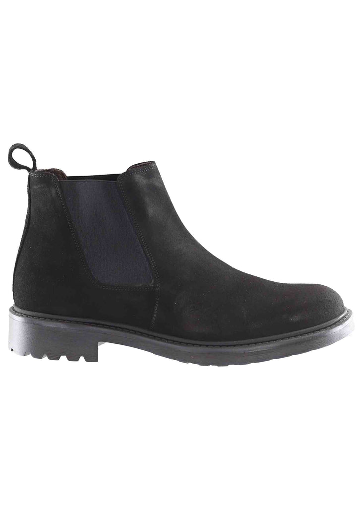 Spatarella Stivaletti chelsea boot uomo in camsocio nero con suola carrarmato Fino al 60% di sconto