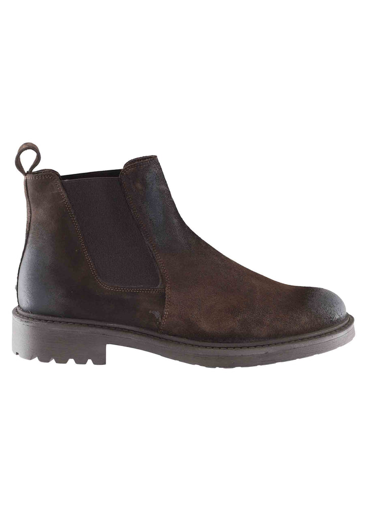 Spatarella Stivaletti chelsea boot uomo in camoscio testa di moro con suola carrarmato Fino al 65% di sconto
