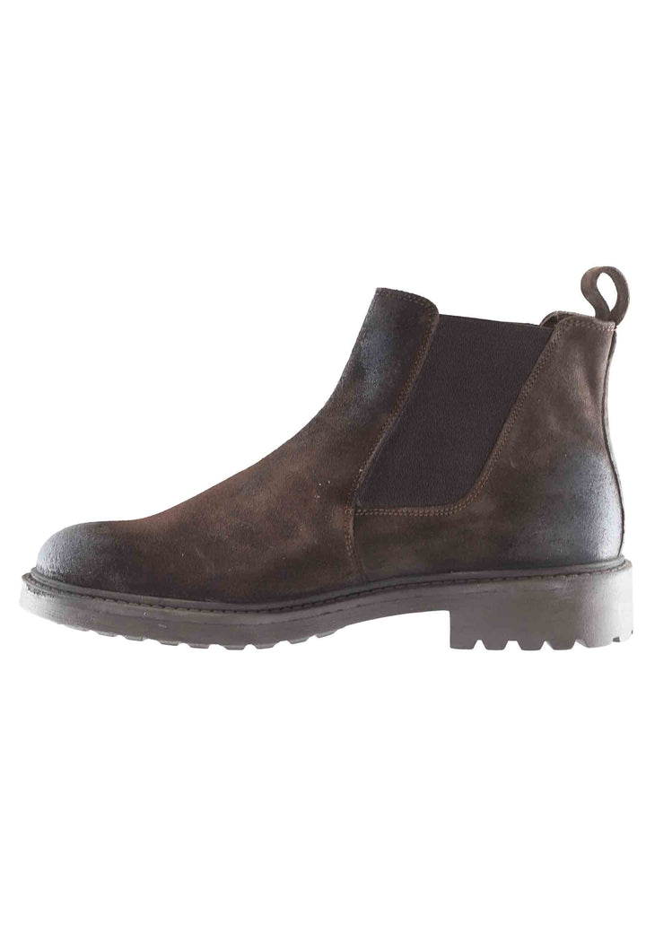 Spatarella Stivaletti chelsea boot uomo in camoscio testa di moro con suola carrarmato Fino al 65% di sconto