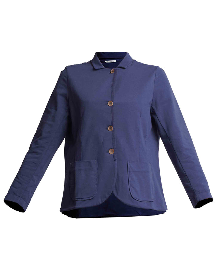 Spatarella Giacche sportive donna maniche lunghe in cotone blu Sostegno trimestrale
