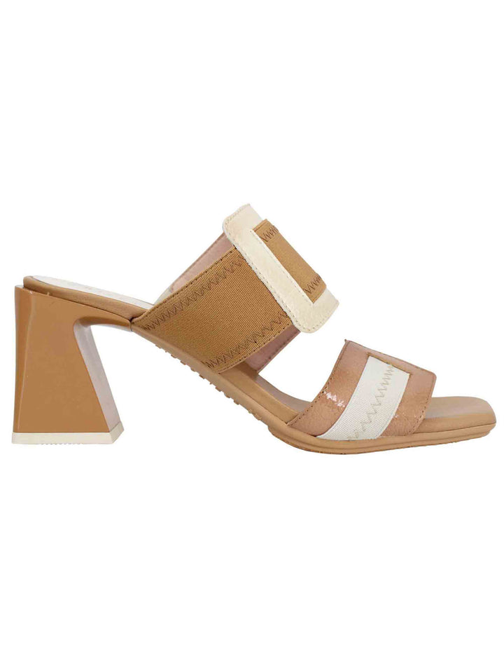 Spatarella Sandali donna in pelle cuoio a doppia fascia con fibbia laterale Black Friday Prezzi