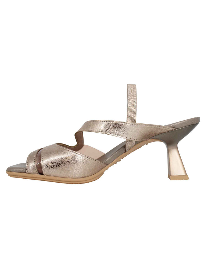 Spatarella Sandali slingback donna in pelle bronzo con punta quadra Italia