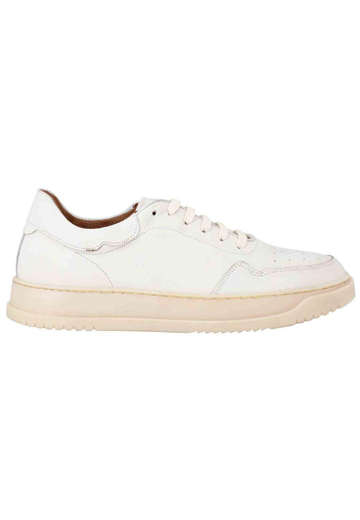 Spatarella Sneakers uomo in pelle vintage off white con suola in gomma cucita Spedizione Gratuita