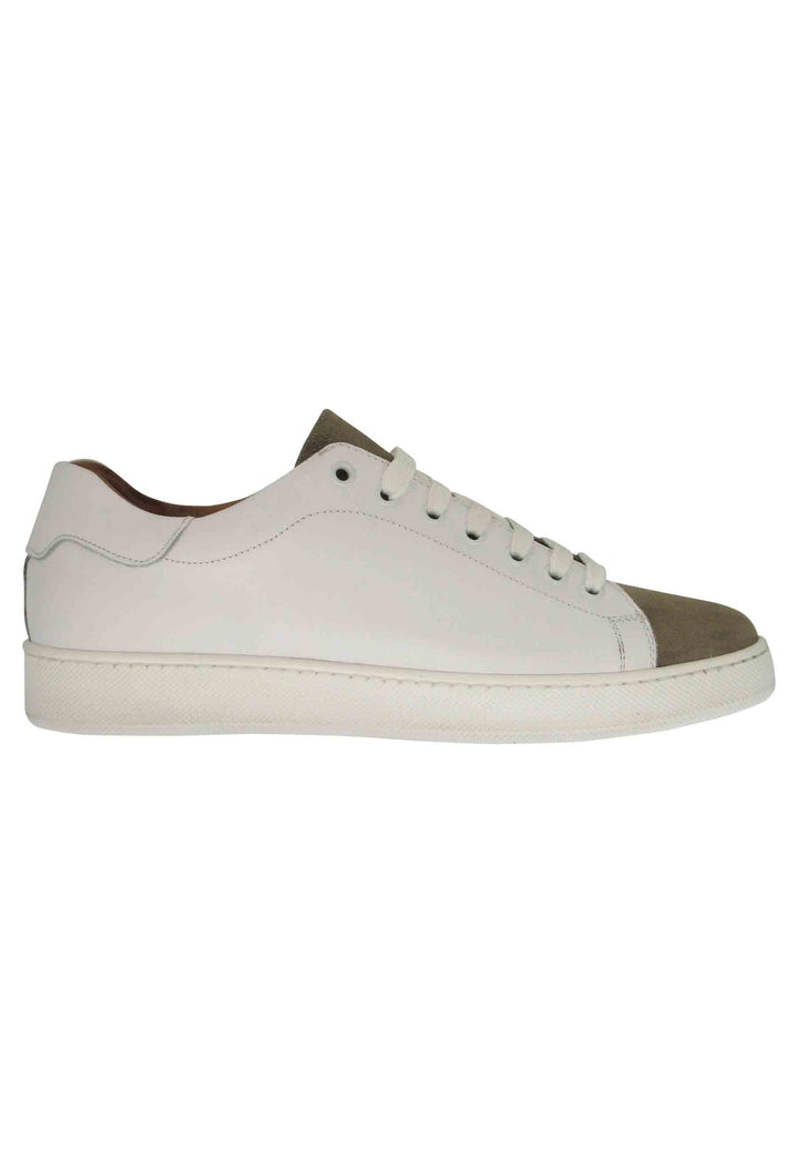 Spatarella Sneakers uomo in pelle off white con fondo in gomma Pezzi Unici
