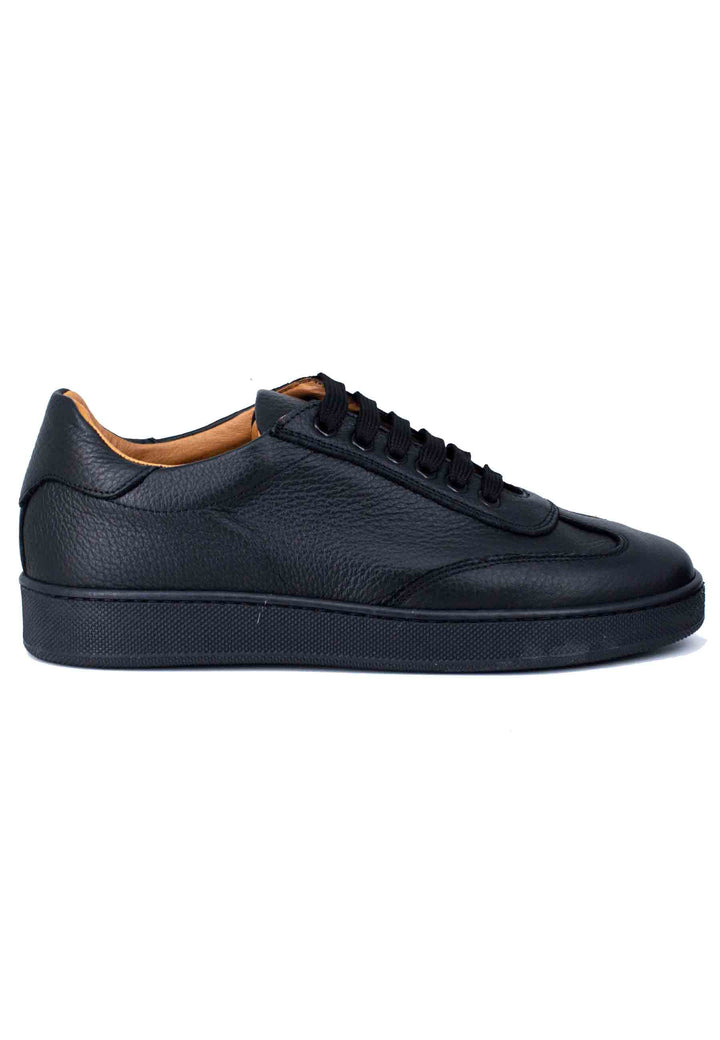 Spatarella Sneakers uomo in pelle martellata nera Soddisfazione Garantita