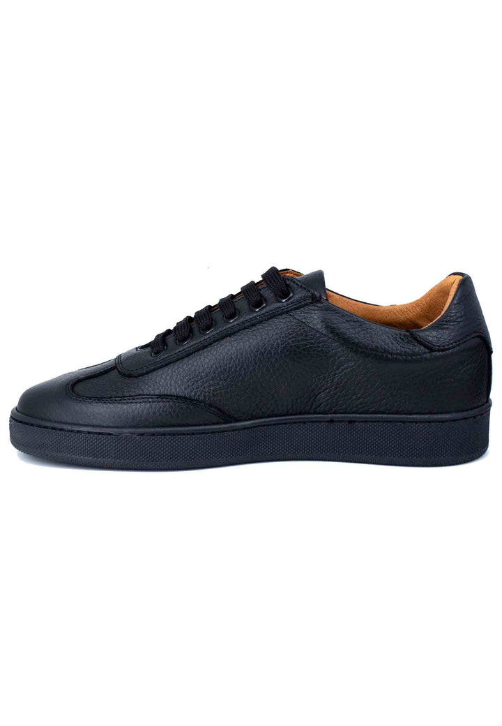 Spatarella Sneakers uomo in pelle martellata nera Soddisfazione Garantita