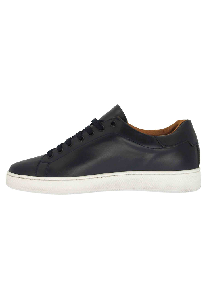 Spatarella Sneakers uomo in pelle blu con fondo in gomma Qualità Garantita
